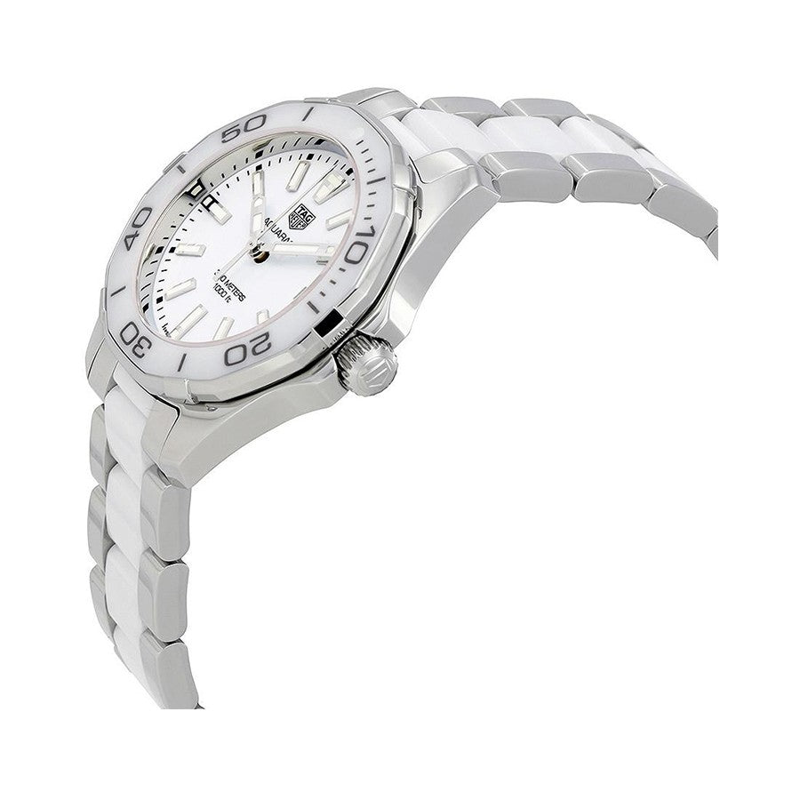 Tag Heuer Aquaracer Quartz 35mm White Dial Two Tone Steel Strap Watch Women - WAY131B.BA0914 Watches Tag Heuer   