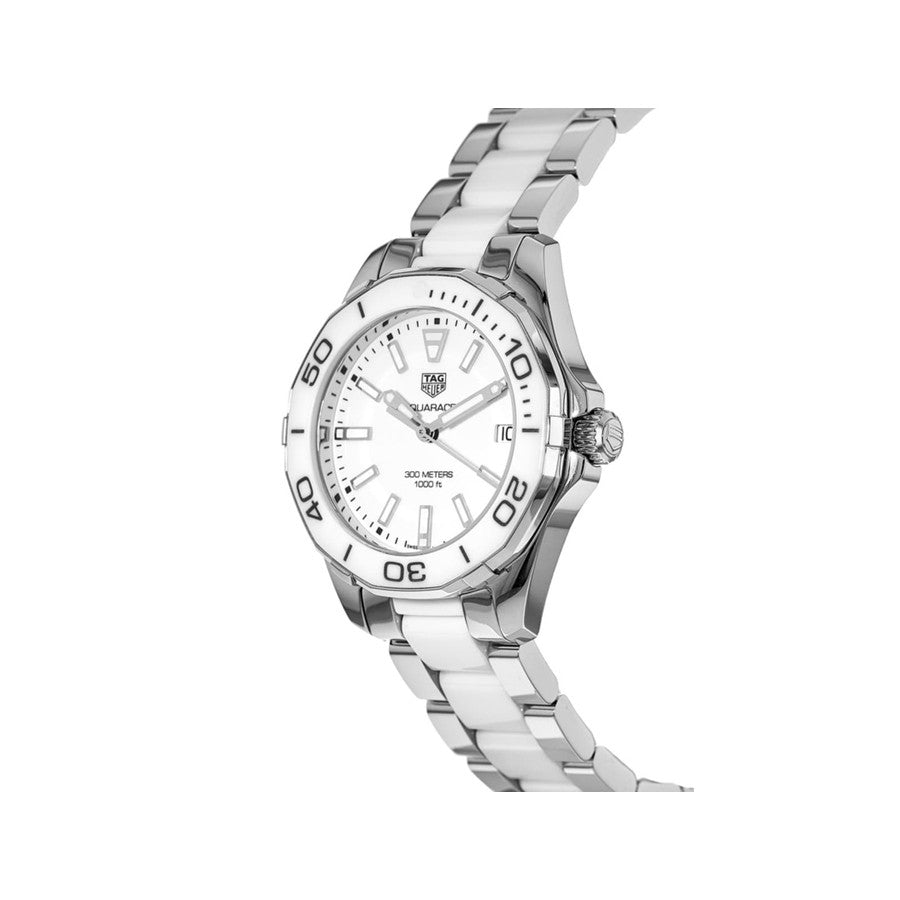 Tag Heuer Aquaracer Quartz 35mm White Dial Two Tone Steel Strap Watch Women - WAY131B.BA0914 Watches Tag Heuer   