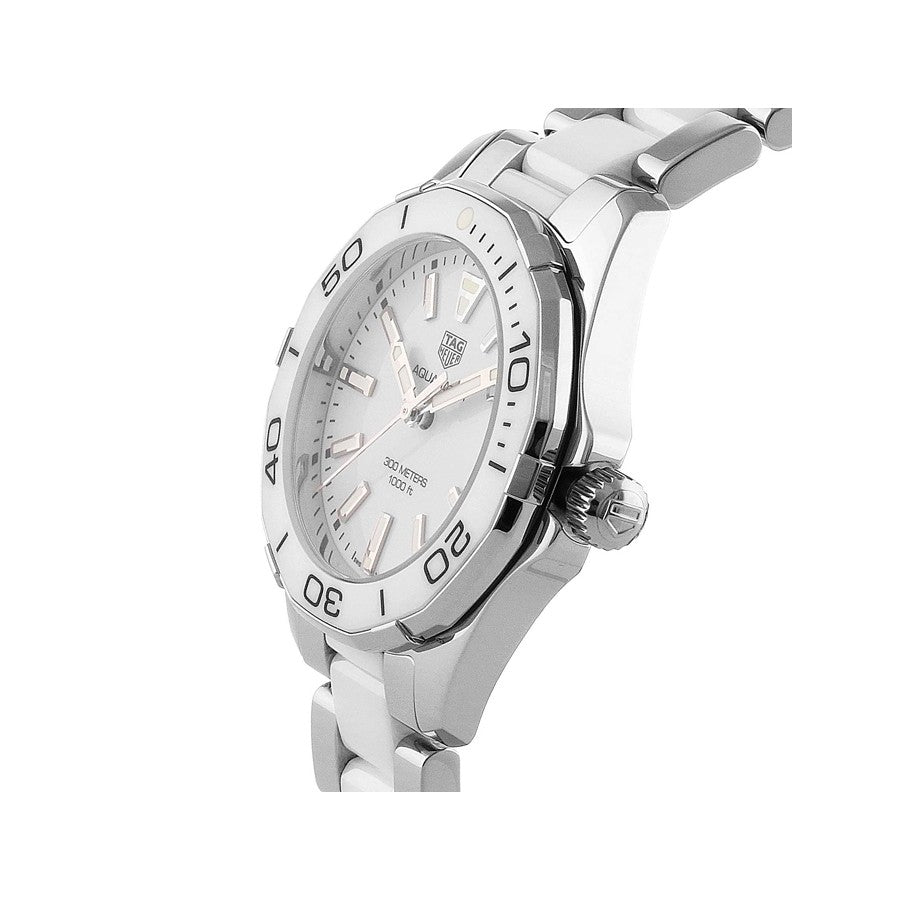 Tag Heuer Aquaracer Quartz 35mm White Dial Two Tone Steel Strap Watch Women - WAY131B.BA0914 Watches Tag Heuer   