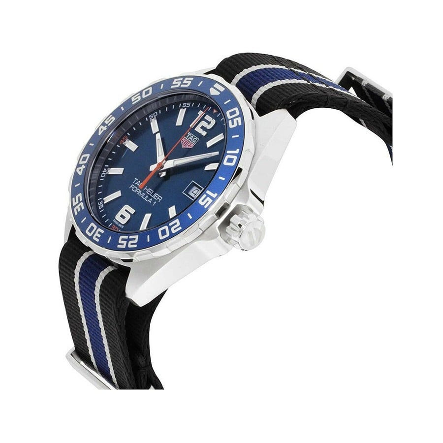 Tag Heuer Formula 1 Quartz 43mm Blue Dial Two Tone NATO Strap Watch for Men - WAZ1010.FC8197 Watches Tag Heuer   