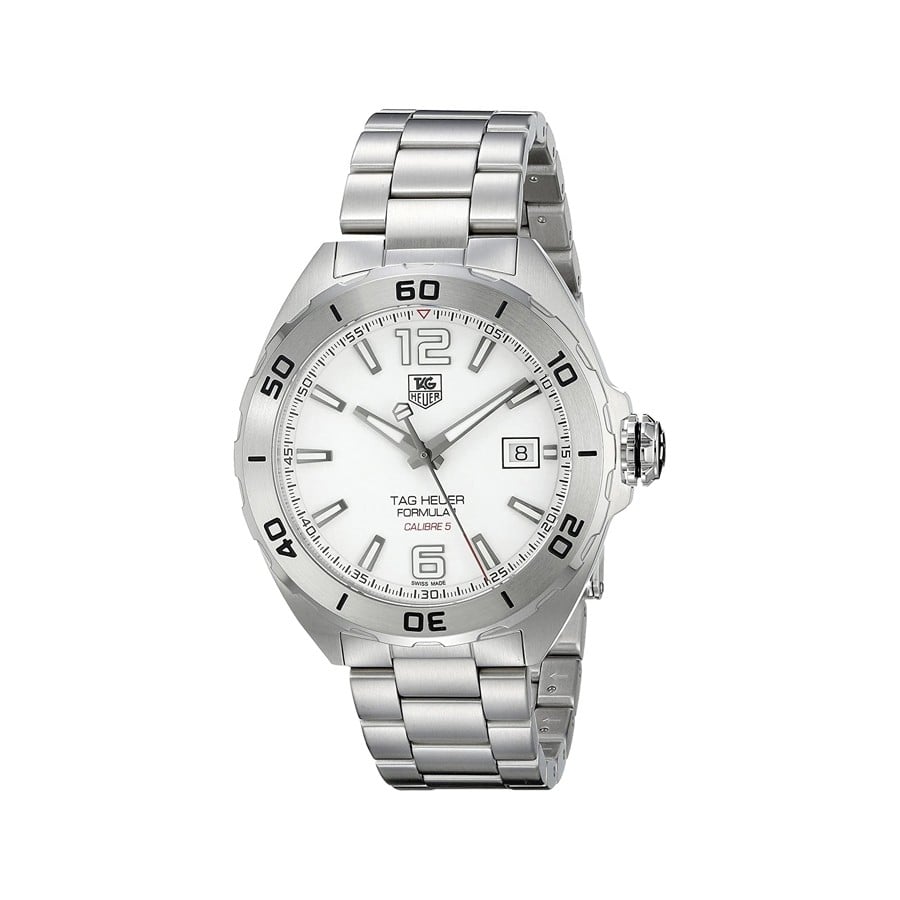 Tag Heuer Formula 1 Calibre 5 Automatic White Dial Silver Steel Strap Watch for Men - WAZ2114.BA0875 Watches Tag Heuer   