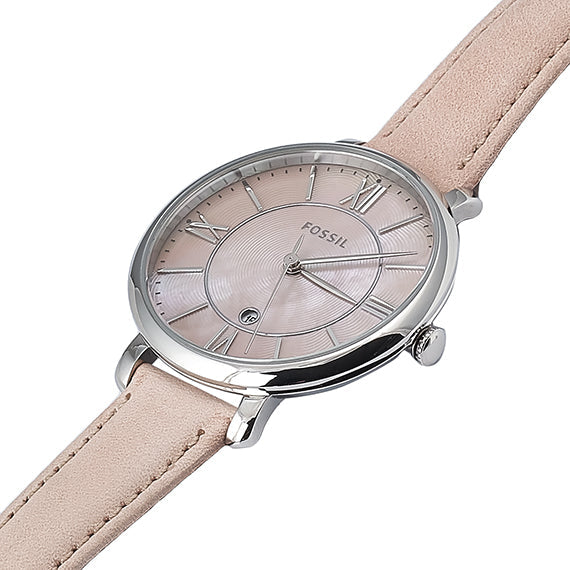 Fossil Jacqueline Blush Mother of Pearl Dial Pink Leather Strap Watch for Women - ES4151 Watches Fossil   